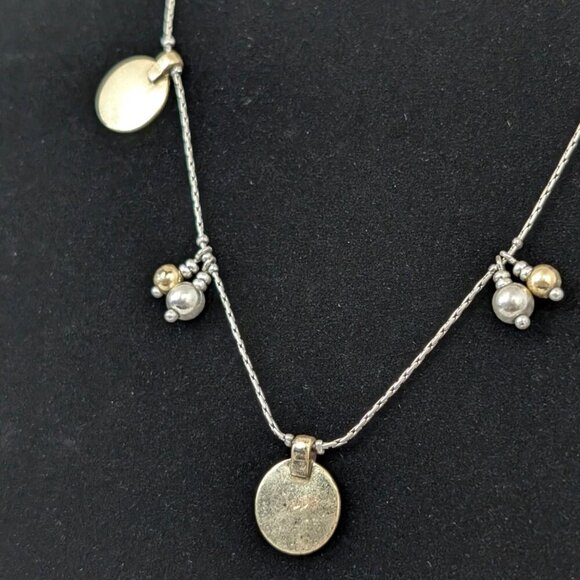 (2/$20) Metal Bead & Disc Necklace - Picture 3 of 5